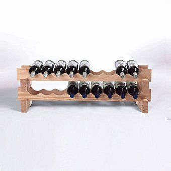 18 Bottle Stackable Wine Rack Kit (Natural)