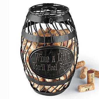 'Wine A Little' Wine Barrel Cork Catcher