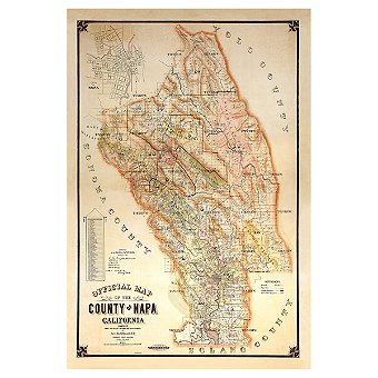 1895 Vintage Napa Map Giclee Print on Canvas