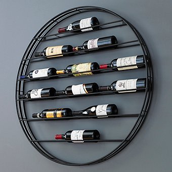 12 Bottle Label View Wall Wine Rack | Wrought-Iron Frame With Gunmetal Finish