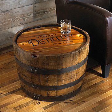 Handmade Vintage Oak Whiskey Barrel Coffee Table Wine Enthusiast