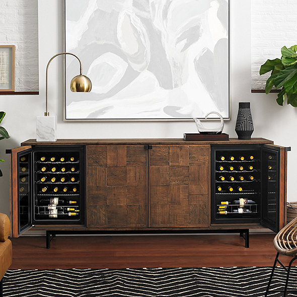 Loire American Oak Wine Credenza With Integrated Wine Coolers