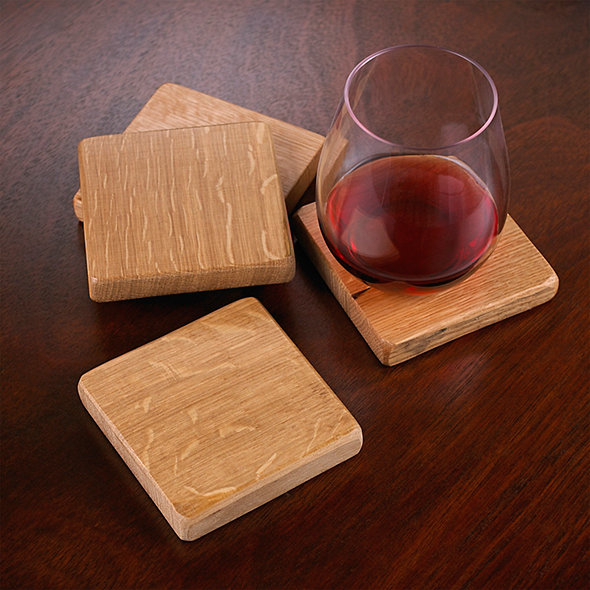 Reclaimed Barrel Stave Coasters Set Of 4 Wine Enthusiast Reclaimed Barrel Stave Coasters Set Of