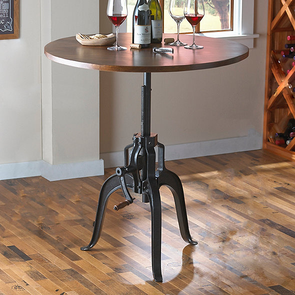 Industrial Crank Base Pub Table