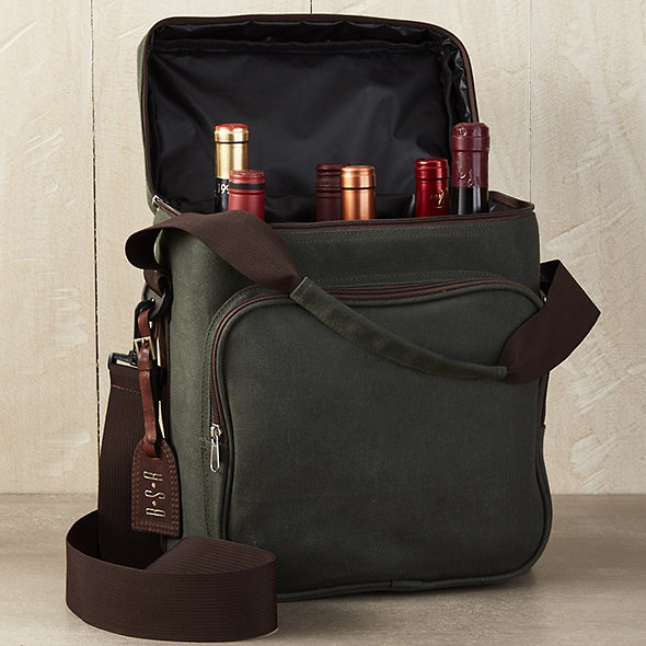 waxed canvas wine bag