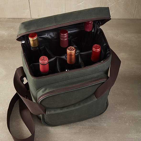 waxed canvas wine bag