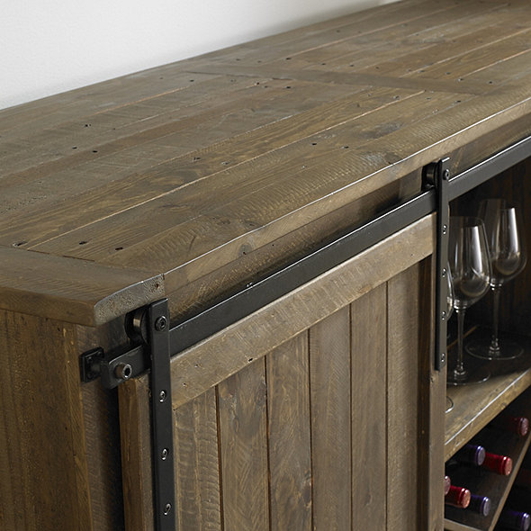 Mesa Sliding Barn Door Credenza Wine Enthusiast