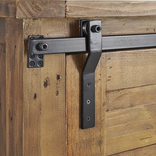 Mesa Sliding Barn Door Cabinet With Wine Refrigerator