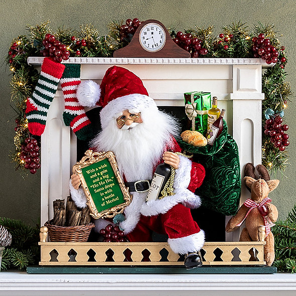 Karen Didion Lighted Blitzen Tree Santa