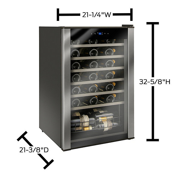 48Bottle Evolution Series Wine Refrigerator Black Stainless Door