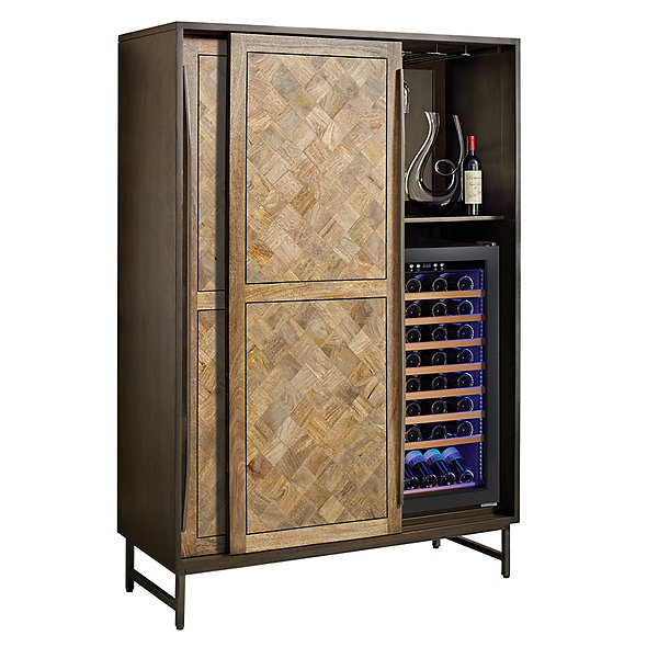 Catalonia Wine Storage Armoire With Wine Cooler Wine Enthusiast