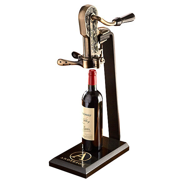 Legacy Corkscrew With Black Marble Stand And Handle Pewter