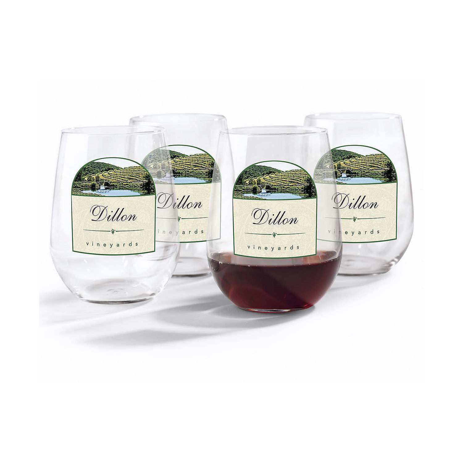 Personalized Vineyards Stemless Wine Glasses Set Of 4 Preparing Zoom