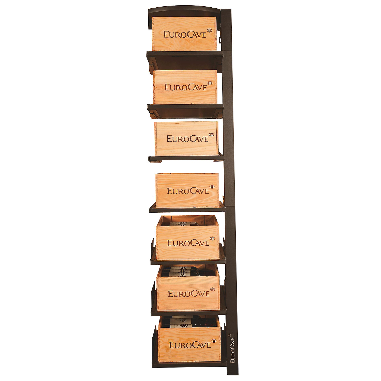 Eurocave Modulosteel 1 Column Wooden Box Sliding Shelf Add On Wine Preparing Zoom