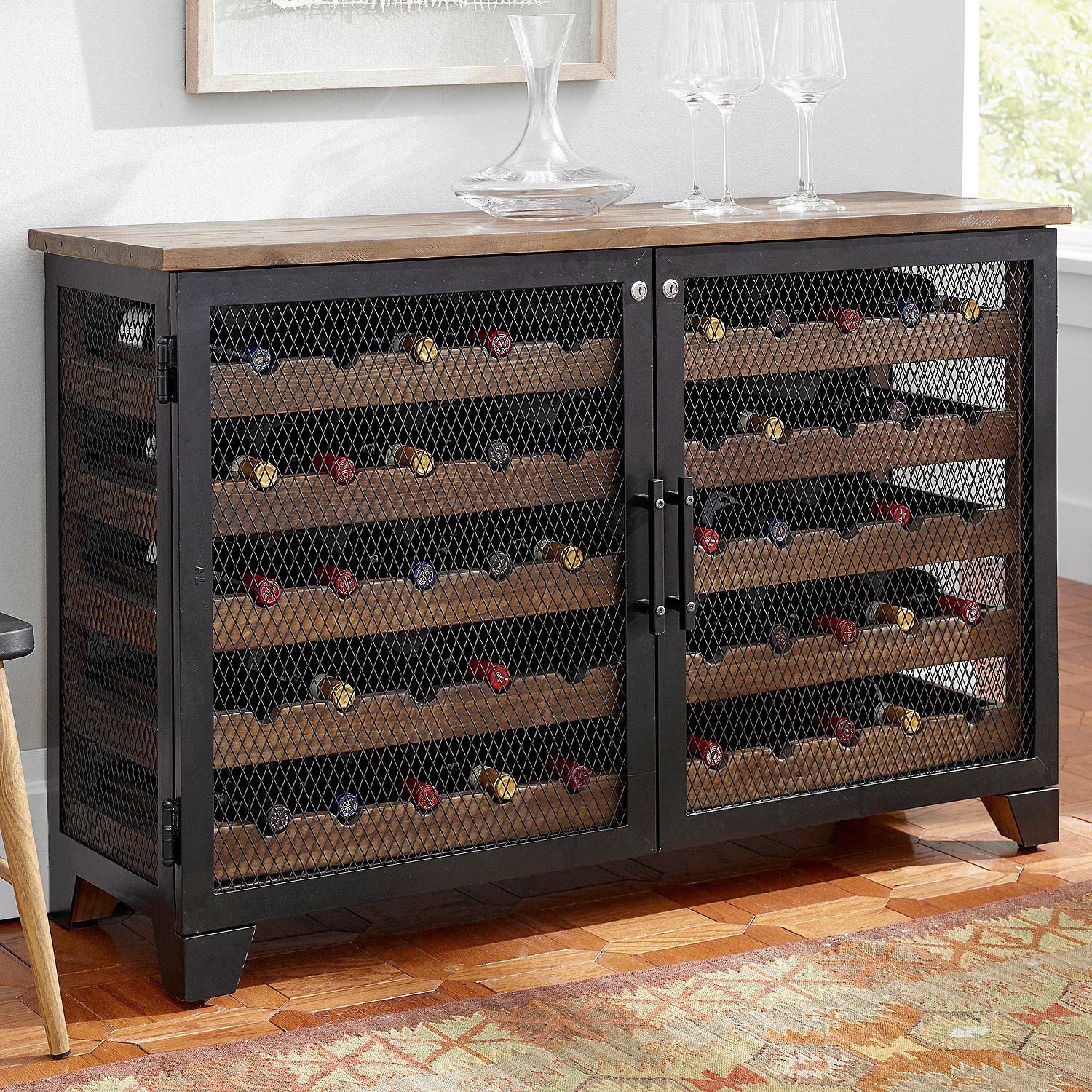 Corsica Wine Storage Locker Credenza Enthusiast