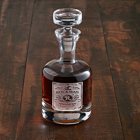 Personalized Etched Whiskey Label Decanter - Wine Enthusiast