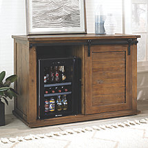 Mesa Sliding Barn Door Cabinet With Wine Refrigerator