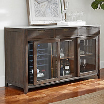 Amador Sliding Glass Door Credenza With Wine Refrigerator