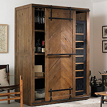 Wine And Bar Consoles In Furniture Enthusiast Mesa Sliding Barn Door Armoire With Wine Refrigerator
